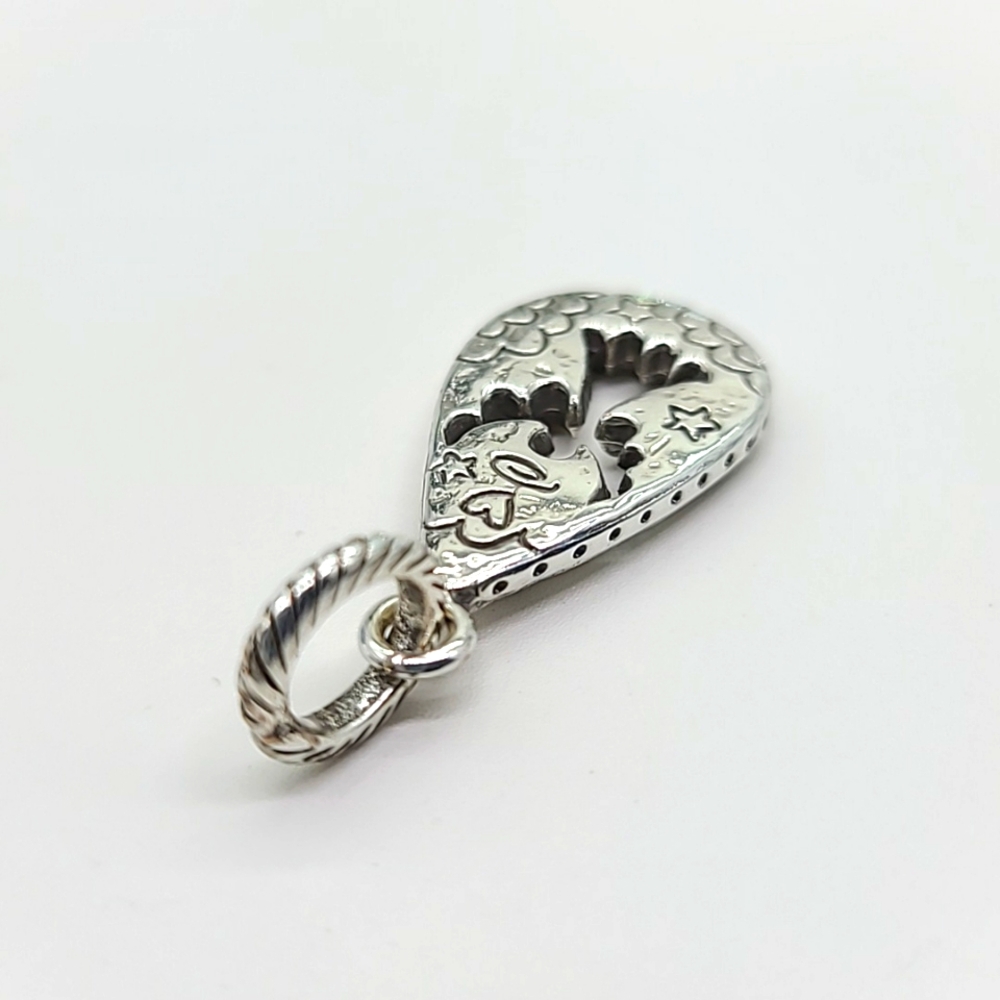 $18 Retired Brighton "ANGEL" Silver Teardrop Cut-Out Charm! - Picture 4 of 7